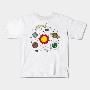 Planets Rotation Solar Kids T-Shirt